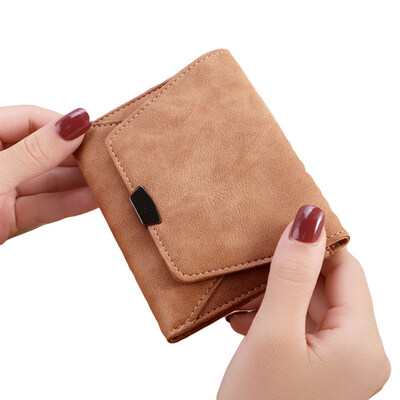 

Casual Women Mini Solid Color Multi Card Slots Short Wallet Purse Card Bag Pouch