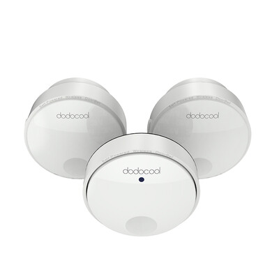 

dodocool Self-powered Battery-free Wireless Doorbell Kit with 1 Battery-free Transmitter Push Button&2 Plug-in Receivers CD Qu
