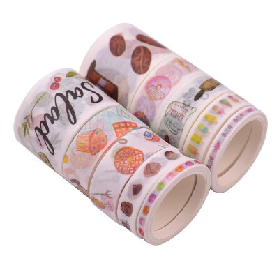 

Washi Japanese Paper Tapes Scrapbooking Tape Rolls Colorful Design 10pcsset for Arts Journals Decoration DIY Gift Packaging