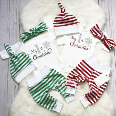 

UK Newborn Infant Baby Girl Boy Christmas Clothes Romper Top Pants Xmas Outfit