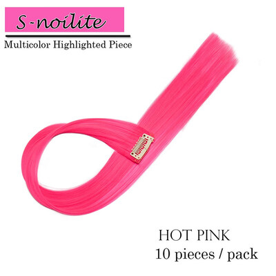 

10pcsset Highlight Streaks Clip in Multicolour Hair Extensions Hairpiece Long Hair