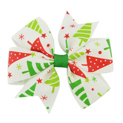 

2Pcs Christmas Bow Hair Clip Alligator Clips Girls Ribbon Kids Accessories