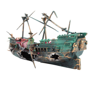 

Aquarium Decoration Air Split Shipwreck Fish Tank Decor Wreck Sunk Ship Boat 24613cm