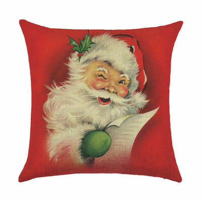 

Tailored Christmas Pillow Case Santa Cotton Linen Sofa Car Throw Cushion Cover Home Decor
