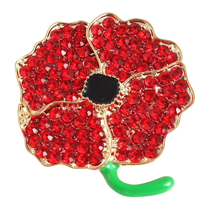 

Korean Version of Drip Flower Decoration with Rhinestone Brooch Poppy Flower Brooch Beautiful Unique