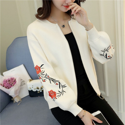 

Knitted cardigan womens short style loose hanban embroidery summer 2018 new fashionable winter coat autumn winter