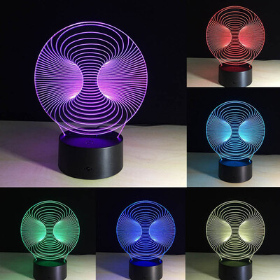 

〖Follure〗3D illusion Visual Night Light 7 Colors Change LED Desk Lamp Bedroom Home Decor