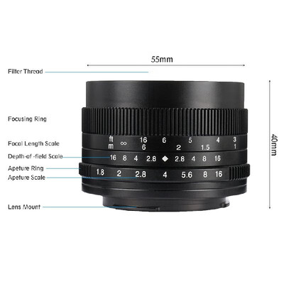 

7artisans 50mm F18 Manual Focus Camera Lens Large Aperture for Olympus Epm2E-PL7E-PL8E-P5E-P6 for Panasonic G5G6G7GF5GF6