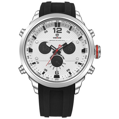 

WEIDE WH6303 Quartz Digital Electronic Watch Three Sub-Dials Dual Time Week Time Display 3ATM Waterproof Timer Business Men Fashio