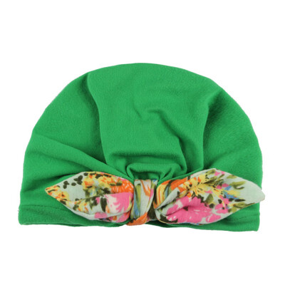 

Print Flowers Baby Girl Hat with Bow Candy Color Baby Turban Cap for Girls Elastic Infant Accessories Newborn photography props