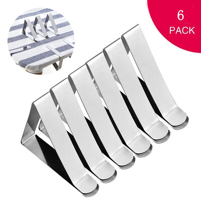 

Siaonvr 6PC Stainless Steel Tablecloth Tables Cover Clips Holder Clamps Party Tool