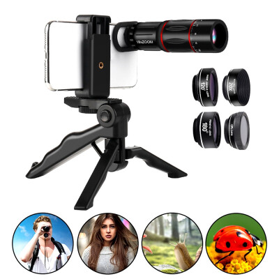 

Newest 9 In 1 Mobile Phone Camera Lens Kit with 18X Telephoto Lens Fisheye Lens Wide-angle Lens Macro Lens