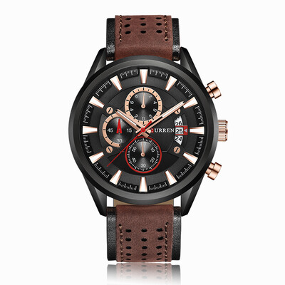 

Curren Leather Band Watches Fashion Business Men Quartz Wrist Casual Sports Watches Chronograph Sub-Dials Male Wristwatch