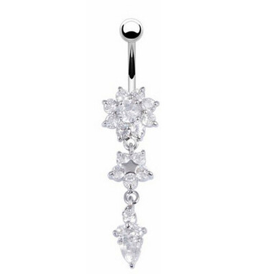 

Body Piercing Jewelry High Quality Medical Steel Flowers Navel Buckle