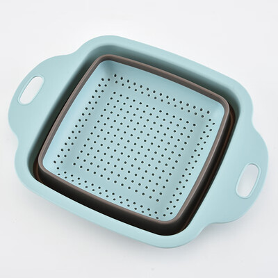 

Useful Folding Drain Basket Square Water Filter Basket Telescopic Folding Fruit Washing Basket