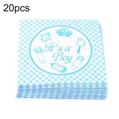 

20Pcs Its a GirlBoy Paper Napkins Baby Shower Birthday Party Table Decoration