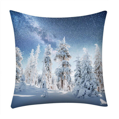 

45x45cm Linen Christmas pillow case Square Throw Cushion Cover Single-sided Printe For Home Office Sofa Car 2019 Xmas Pillowcase