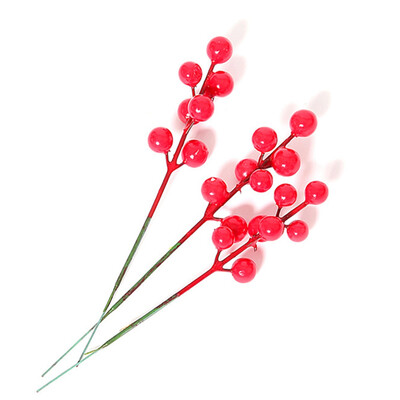 

Christmas Tree Red Fruit Berry Holly Artificial Flower Pick Xmas Home Decor DIY
