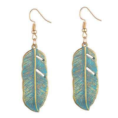 

Green Leaves Pattern Hook Earrings Drop Dangler Jewelry Gift Fashion Charm 1Pair