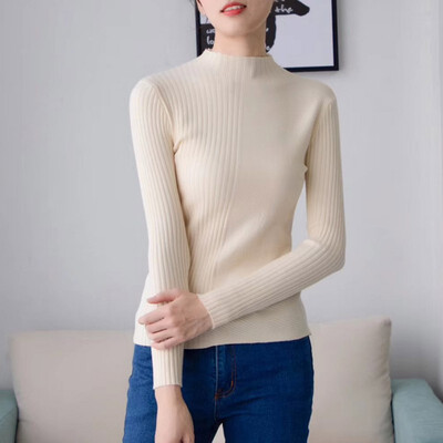 

9 Colors Women Sweaters 2019 Autumn Winter Solid Knitted Sweater Pullover Female O-Neck Slim Jumper Pull Femme Hiver Knit Tops