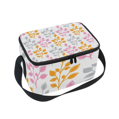 

ALAZA Insulated Lunch Box Colorful Leaves Lunch Bag for Men Women Portable Tote Bag Cooler Bag