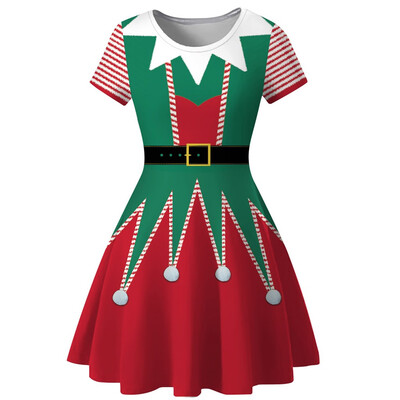 

Tailored Women Snowman Christmas Red 1950s Notes Print Vintage Costume Swing Party Dress