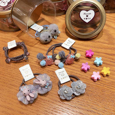 

15 Pcs All Season Cute Baby Kids Girls Floral Print Hair Clips Elastic Hair Accessory Band Rope Ponytail Holder Headbands Sets
