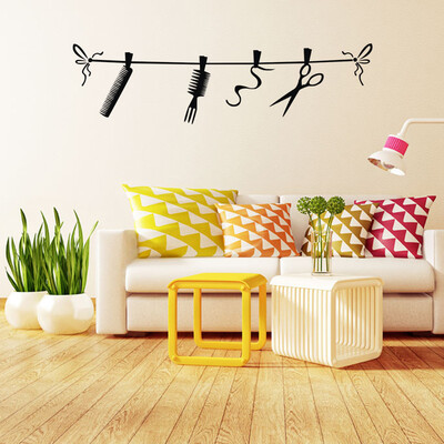 

Gobestart Wall Sticker Carved Hairdressing Decoration DIY Art Decals Living Room Home