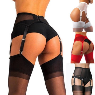 

Fashion Lace Fine Mesh High Waist Suspender Belt Garter&String Knickers