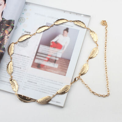 

Fashion Women Belt Hip High Waist Girls Gold Metal Chain Chunky Fringes Chain Waist Belt