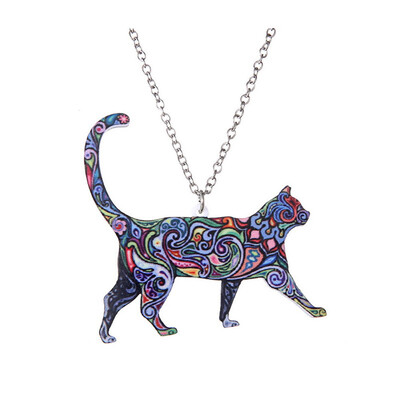 

NecklaceAcrylic Animal Necklace Pet Cat Giraffe Pig Horse Dog Camel Necklace Women Bohemia Pendant Ethnic Long Necklaces Jewelry