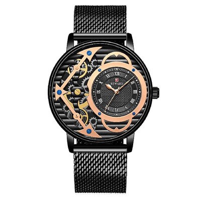 

Fashion Skeleton Mechanical Watch for Men Leisure Business Men Watch Stainless Steel Band Waterproof Male Wristwatch