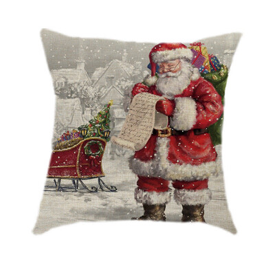 

〖Follure〗Christmas Pillow Case Santa Cotton Linen Sofa Car Throw Cushion Cover Home Decor