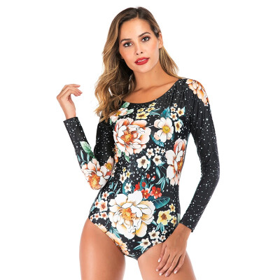 

New Swimsuit Hot sale New Bikinis Female Conservative Long-sleeved Sunscreen One Piece Swimsuit Leisure Beach Swimsuit