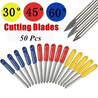 

50PCS 30 45 60 Degree Roland Cricut Cutting Plotter Vinyl Cutter Knife Blades Offset