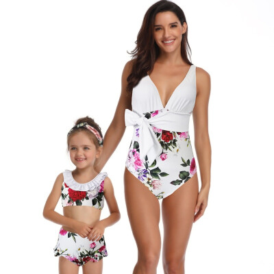 

Family Clothing Mother Daughter Swimsuits Set Summer Mother Daughter Clothes Swimsuits Floral Swimwear Clothes 2019 New Swimsuit