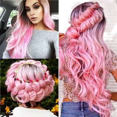 

Gobestart Fashion Synthetic Long Wavy Gradient Dyeing Natural Hair Full Wigs For Women