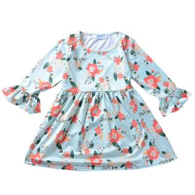 

2018 Autumn Summer Kids Baby Girls Flare Sleeve Princess Dress Cute Vestidos Fashion Clothes