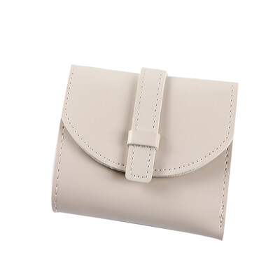 

Fashion Tri-fold Purse Card Cash Holder Solid Color Women Faux Leather Wallet