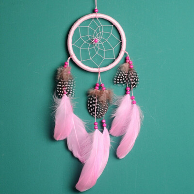 

Handmade Bead Dream Catcher Wind Chimes Indian Style Feather Pendant Ornament Hanging Home Decor Crafts Decorations