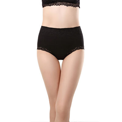 

Women High Waist Cotton Briefs Ladies Breathable Seamless Lace Underwear Panties Sexy Ultra-thin Traceless Solid Panties