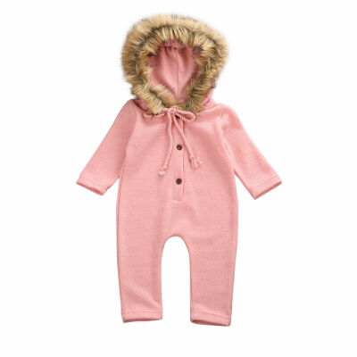 

Newborn Infant Baby Girls Boys Winter Clothes Hooded Romper Jumpsuit Outfits