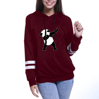 

2019 Women New Hoodie Cute Panda Printed Hooded Hoodie Funny Graphic Pullover Sweatshirt