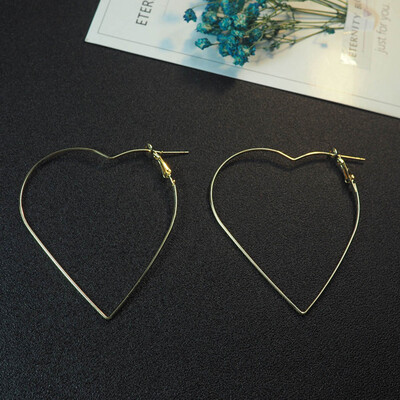 

Exaggerated Hollow Heart Statement Earrings Women Simple Jewelry Earings Girl Birthday Gift