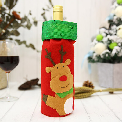 

Tailored Wine Bottle Cover Bags Decoration Home Party Santa Claus Christmas