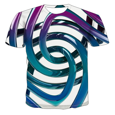 

Summer Mens 3D Print T-shirt Tops Casual Round Neck Short Sleeve Blouse Shirts