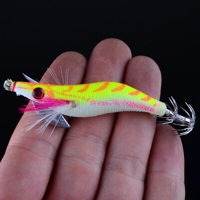 

4 Color Wood Shrimp Bait E-shrimp Squid Needle 20 with Plastic Box 4pclot