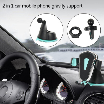 

Car Phone Holder 2-in-1 Gravity Car Air Vent Windshield Dash Smartphone Mount