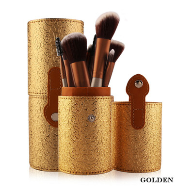 

Hot 12pcs Pro Cosmetic Makeup Brush Set Beatuy Power Foundation Make Up Brushes Tool Kit Holder Case Cup maquiagem