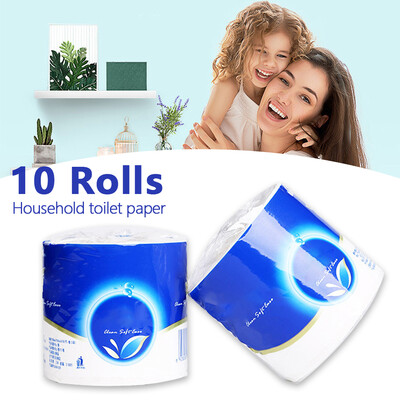 

10 Rolls Soft Toilet Roll Paper 3 Layers Toilet Tissue Paper Loo Roll